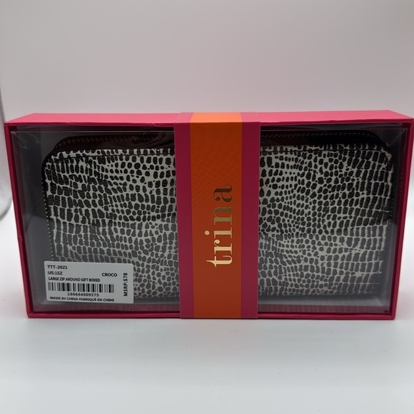Trina Turk Handbags - NWT Trina Turk Large Zip Around Croc Wallet